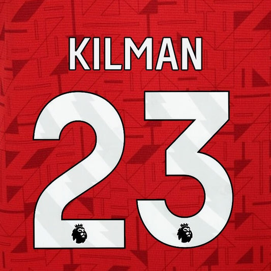2023 2024 WOLVES AWAY KILMAN 23 OFFICIAL WHITE PLAYER SIZE NAMESET