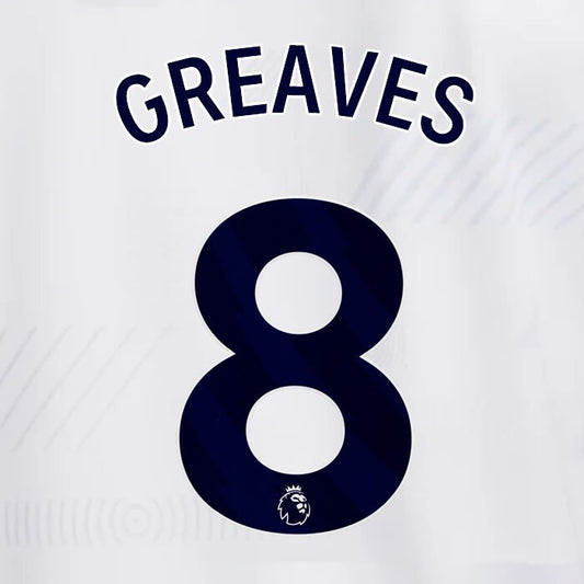 TOTTENHAM 2023/2024 GREAVES 8 AVERY DENNISON BLUE PLAYER SIZE NAME SET
