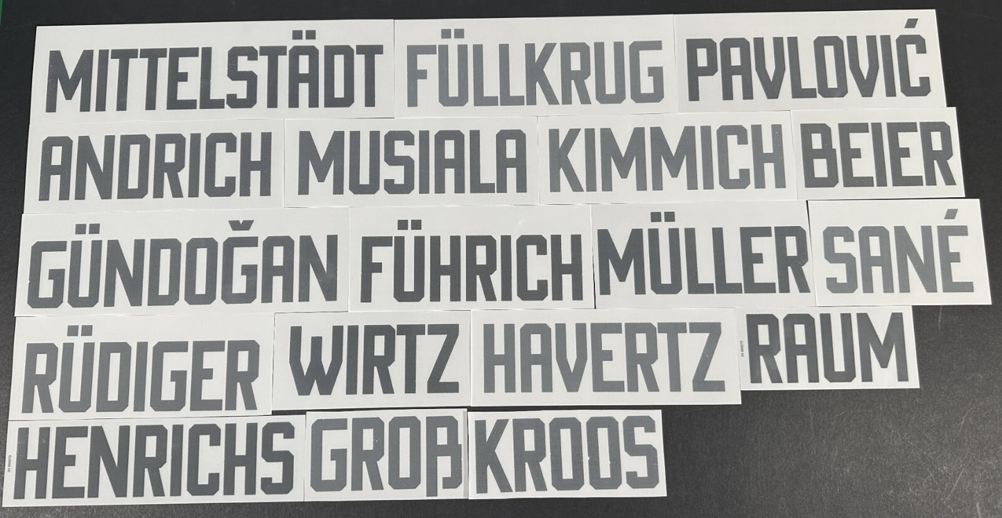 2024 EUROS' OFFICIAL GERMANY HOME BLACK PLAYER SIZE NAME BLOCKS 50MM