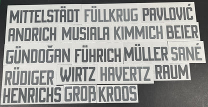 2024 EUROS' OFFICIAL GERMANY HOME BLACK PLAYER SIZE NAME BLOCKS 50MM