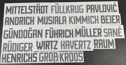 2024 EUROS' OFFICIAL GERMANY HOME BLACK PLAYER SIZE NAME BLOCKS 50MM