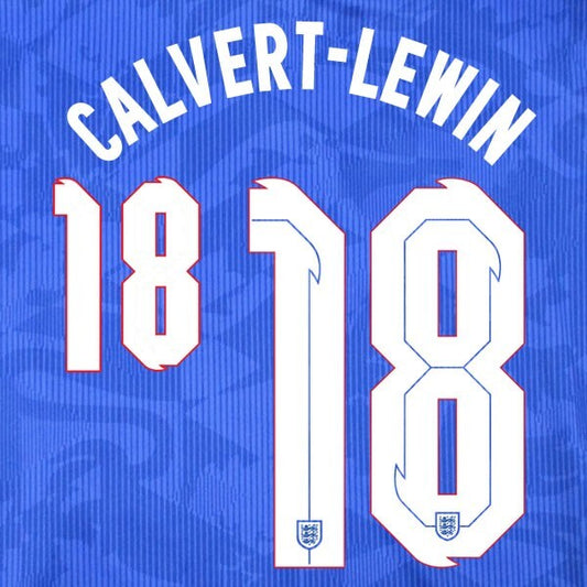 ENGLAND 2020 2021 OFFICIAL SPORTING ID CALVERT-LEWIN 18 AWAY PLAYER SIZE NAMESET
