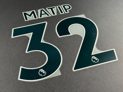 LIVERPOOL 2021 2022 MATIP 32 OFFICIAL AVERY BLACK PLAYER SIZE NAME SET