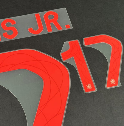 SPAIN 2023 2024 OFFICIAL AVERY DENNISON WILLIAMS JR. 17 AWAY PLAYER SIZE NAMESET