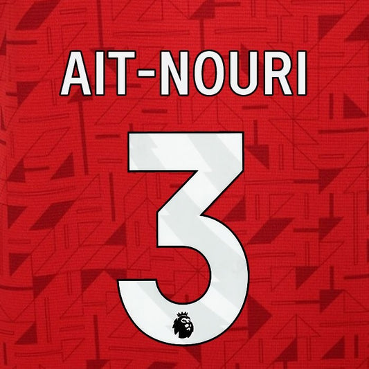 2023 2024 WOLVES AWAY AIT-NOURI 3 OFFICIAL WHITE PLAYER SIZE NAMESET
