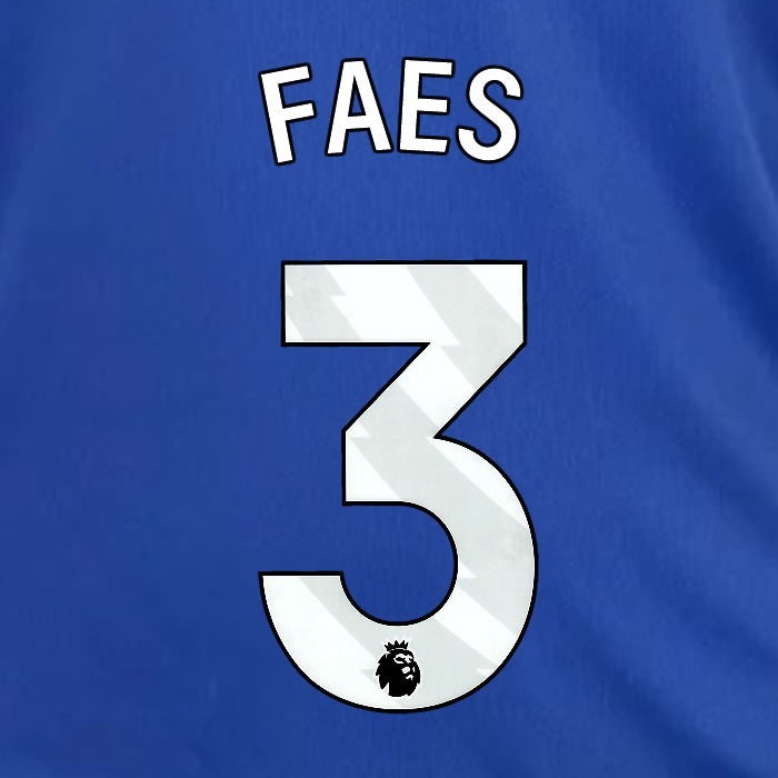 2024 2025 OFFICIAL LEICESTER CITY FAES 3 WHITE HOME PLAYER SIZE NAME SET