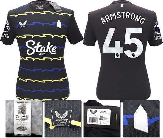 BNWT 2025/2026 EVERTON F.C. CASTORE 3RD SHIRT ARMSTRONG 45 + PATCHES