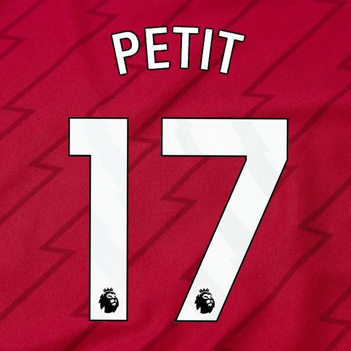 ARSENAL 2023/24 PETIT 17 OFFICIAL AVERY DENNISON WHITE PLAYER SIZE NAME SET