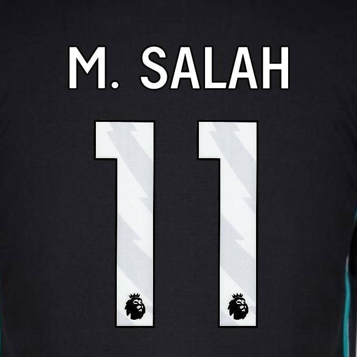 2024 2025 OFFICIAL LIVERPOOL FC M SALAH 11 WHITE AWAY PLAYER SIZE NAMESET