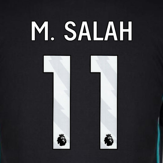 2024 2025 OFFICIAL LIVERPOOL FC M SALAH 11 WHITE AWAY PLAYER SIZE NAMESET