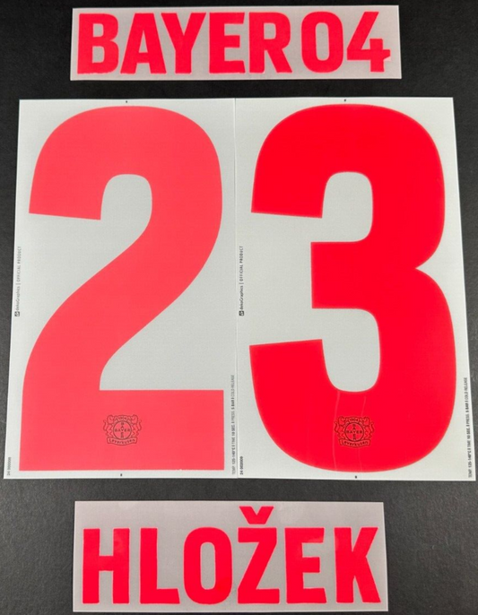2023 2024 DekoGraphics BAYER LEVERKUSEN HLOZEK 23 HOME PLAYER SIZE NAME SET