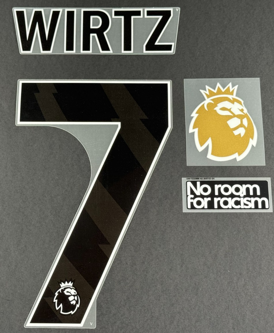 2025 - 2026 WIRTZ 7 OFFICIAL AVERY DENNISON BLACK PLAYER SIZE NAME + PATCHES