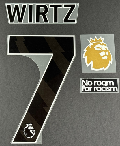 2025 - 2026 WIRTZ 7 OFFICIAL AVERY DENNISON BLACK PLAYER SIZE NAME + PATCHES