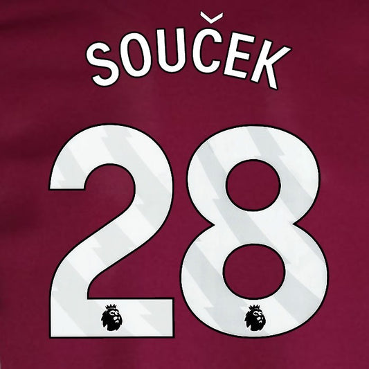 2024 2025 WEST HAM SOUCEK 28 OFFICIAL WHITE HOME PLAYER SIZE NAMESET