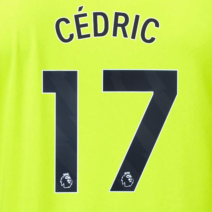 ARSENAL 2023/24 CEDRIC 17 OFFICIAL AVERY DENNISON BLACK PLAYER SIZE NAME SET