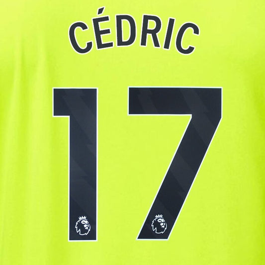 ARSENAL 2023/24 CEDRIC 17 OFFICIAL AVERY DENNISON BLACK PLAYER SIZE NAME SET