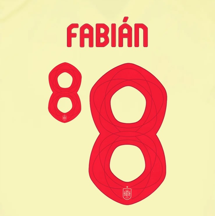 2024 2025 OFFICIAL SPAIN FABIAN 8 AWAY PLAYER SIZE NAMESET