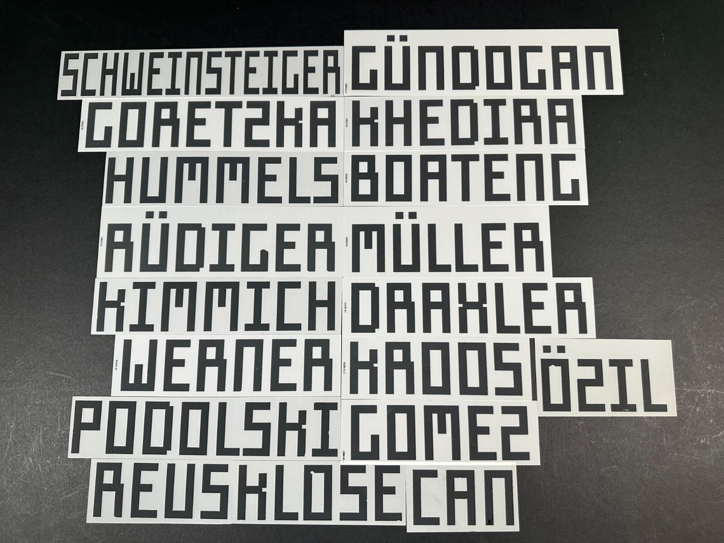 2018 2019 OFFICIAL GERMANY HOME BLACK PLAYER NAME BLOCKS 50MM