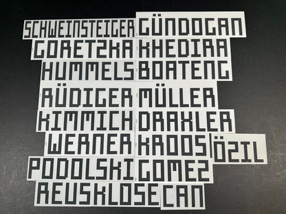 2018 2019 OFFICIAL GERMANY HOME BLACK PLAYER NAME BLOCKS 50MM