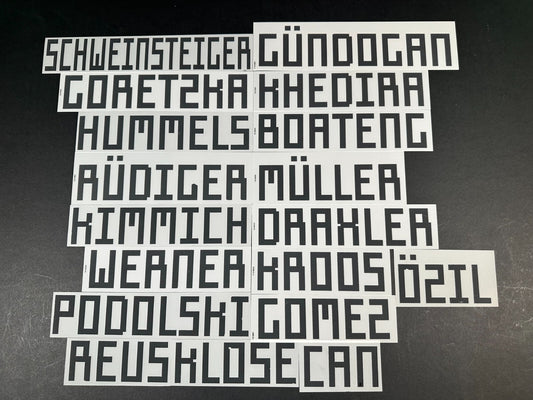 2018 2019 OFFICIAL GERMANY HOME BLACK PLAYER NAME BLOCKS 50MM