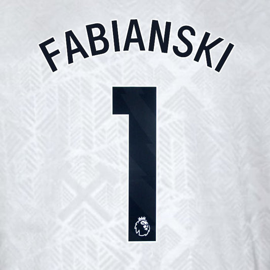 2024 2025 WEST HAM FABIANSKI 1 OFFICIAL 3RD BLACK PLAYER SIZE NAMESET