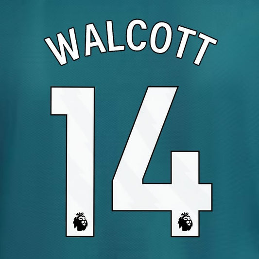 2023 2024 ARSENAL WALCOTT 14 WHITE 3RD OFFICIAL PLAYER SIZE NAME SET