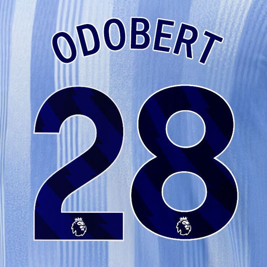 2024 2025 TOTTENHAM ODOBERT 28 BLUE AWAY PLAYER SIZE NAME SET