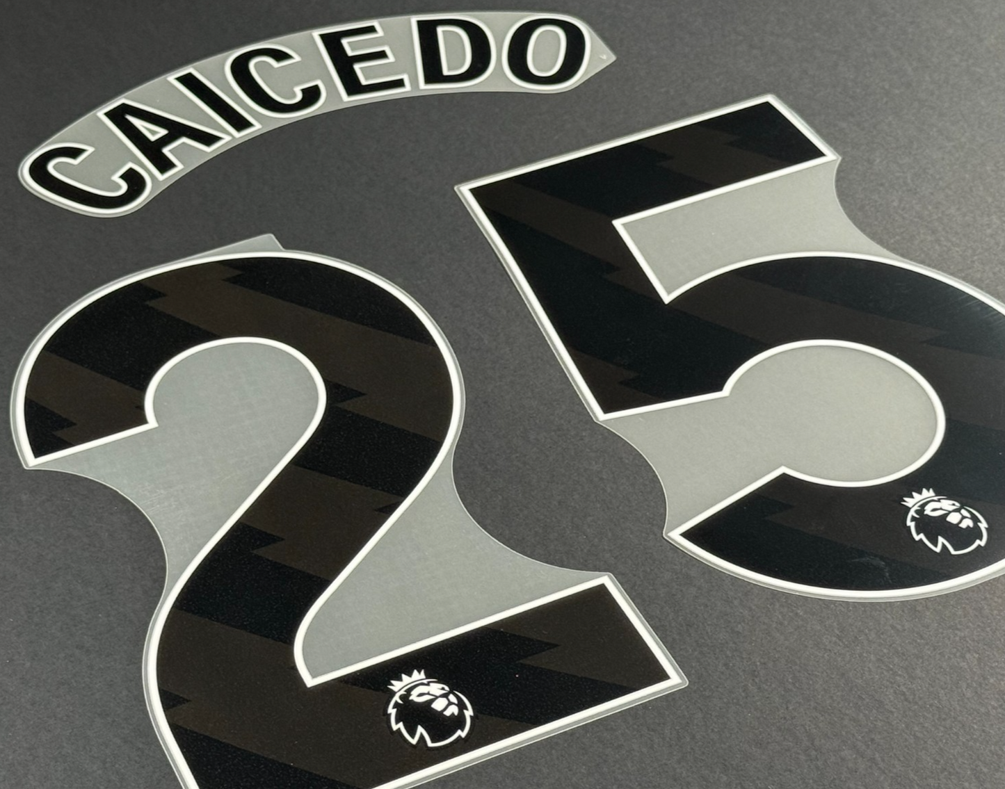 CHELSEA 2025 / 2026 CAICEDO 25 OFFICIAL AVERY DENNISON BLACK PLAYER SIZE SET