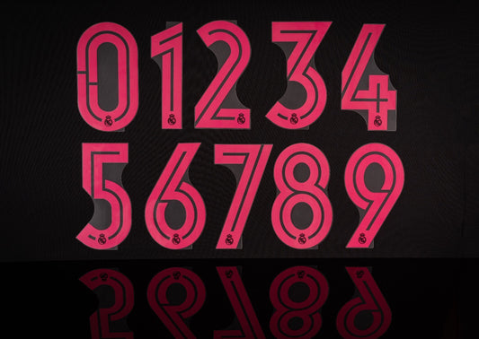 2020 2021 OFFICIAL AVERY DENNISON REAL MADRID 3RD PINK PLAYER SIZE NUMBERS 255mm