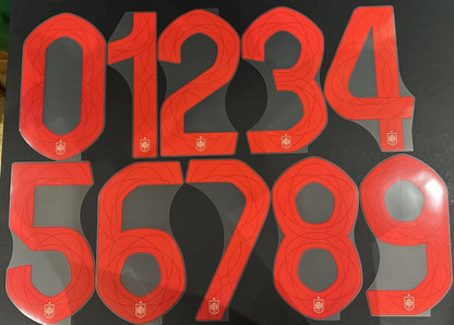 2024 2025 OFFICIAL AVERY DENNISON SPAIN AWAY RED BACK OF SHIRT NUMBERS 265MM