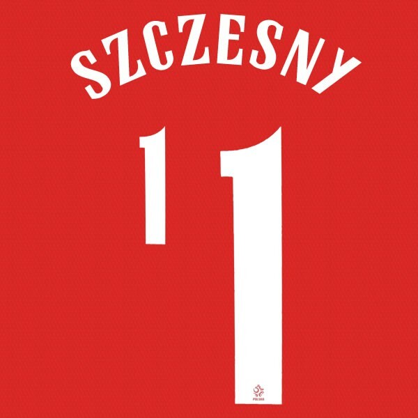2020 2021 OFFICIAL POLAND SZCZESNY 1 AWAY WHITE PLAYER SIZE NAMESET