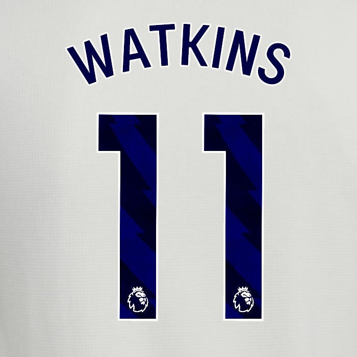2025 2026 ASTON VILLA WATKINS 11 OFFICIAL BLUE 3RD PLAYER SIZE NAMESET