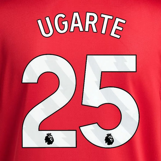2025 2026 MANCHESTER UNITED UGARTE 25 HOME WHITE PLAYER SIZE NAMESET