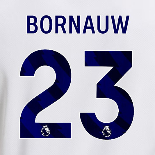 2025 2026 OFFICIAL LEEDS UNITED BORNAUW 23 BLUE HOME PLAYER SIZE NAMESET