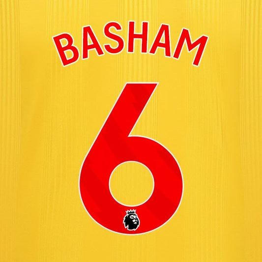 2023 2024 SHEFFIELD UNITED OFFICIAL BASHAM 6 RED AWAY PLAYER SIZE NAMESET