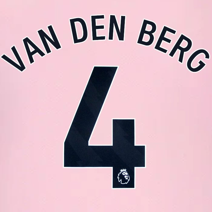 2024 2025 BRENTFORD VAN DEN BERG 4 OFFICIAL BLACK AWAY PLAYER SIZE NAMESET