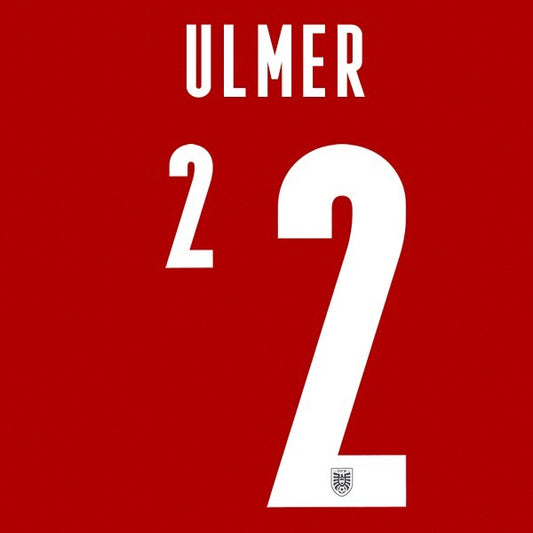 AUSTRIA 2020 2021 OFFICIAL ULMER 2 HOME PLAYER SIZE NAMESET