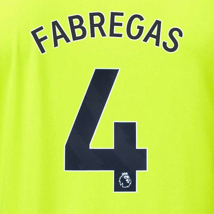 ARSENAL 2023/24 FABREGAS 4 OFFICIAL AVERY DENNISON BLACK PLAYER SIZE NAME SET