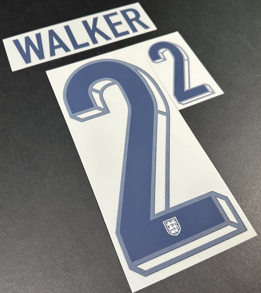 ENGLAND 2024-2025 OFFICIAL SPORTING ID WALKER 2 HOME PLAYER SIZE NAME SET