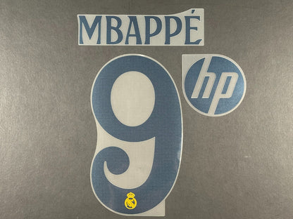 2024 2025 REAL MADRID MBAPPE 9 HP PATCH AVERY DENNISON AWAY PLAYER SIZE NAME SET