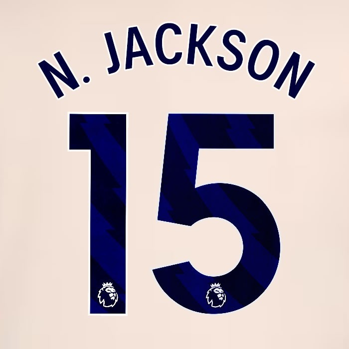2024 2025 OFFICIAL CHELSEA N. JACKSON 15 BLUE AWAY PLAYER SIZE NAMESET