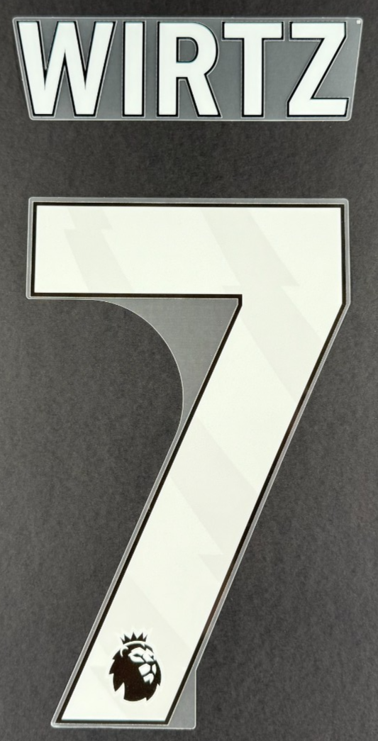 2025 - 2026 WIRTZ 7 OFFICIAL AVERY DENNISON WHITE PLAYER SIZE NAME