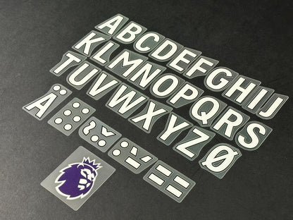 2023 - 2025 OFFICIAL AVERY DENNISON PREMIER LEAGUE WHITE KIDS SIZE LETTERS 35MM