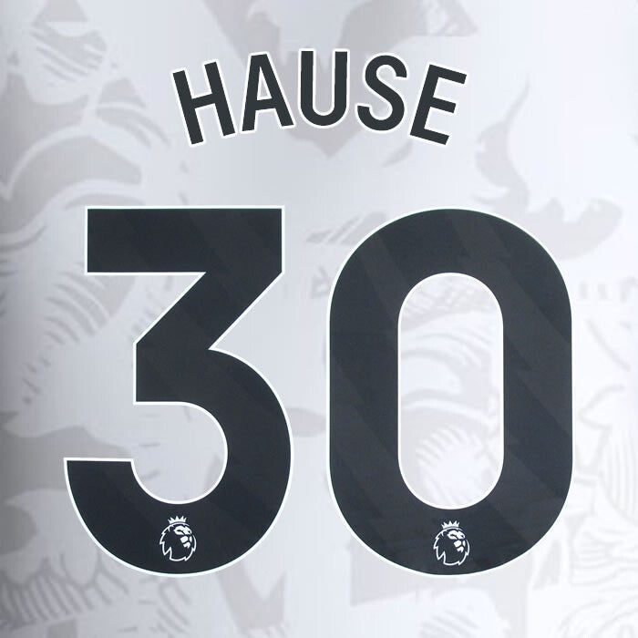 2023 2024 ASTON VILLA HAUSE 30 OFFICIAL BLACK AWAY PLAYER SIZE NAMESET