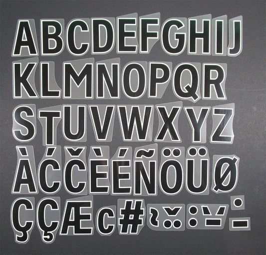 2025 2026 OFFICIAL AVERY DENNISON PREMIER LEAGUE BLACK PLAYER SIZE LETTERS 50MM