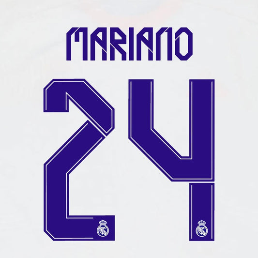 2021 2022 AVERY DENNISON REAL MADRID MARIANO 24 HOME PLAYER SIZE NAMESET