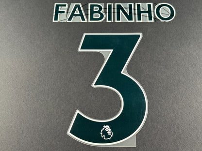 LIVERPOOL 2021 2022 FABINHO 3 OFFICIAL AVERY BLACK PLAYER SIZE NAME SET