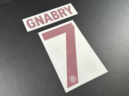2024 2025 OFFICIAL BAYERN GNABRY 7 THIRD 3RD UCL RED PLAYER SIZE NAMESET