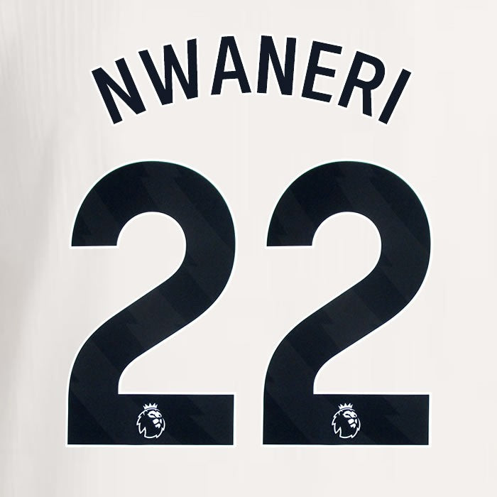 2025 2026 ARSENAL NWANERI 22 BLACK 3RD OFFICIAL PLAYER SIZE NAMESET
