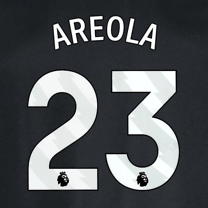 2024 2025 WEST HAM AREOLA 23 OFFICIAL WHITE AWAY PLAYER SIZE NAMESET